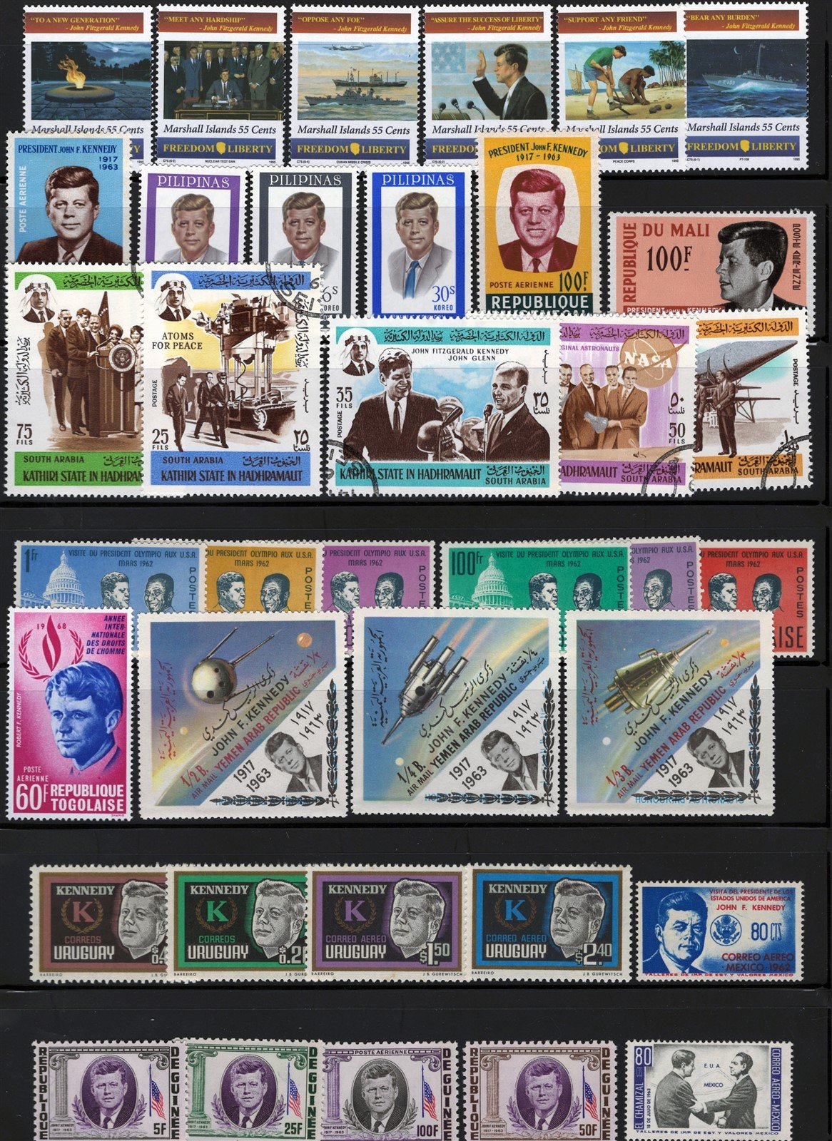 John F Kennedy JFK Mint Topical Stamp Collection 4 pages ZAYIX 0625L0001