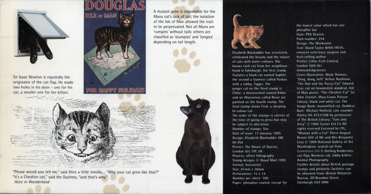 Great Britain 1586-1590 MNH Domestic Cats Presentation Pack ZAYIX 0324L0103