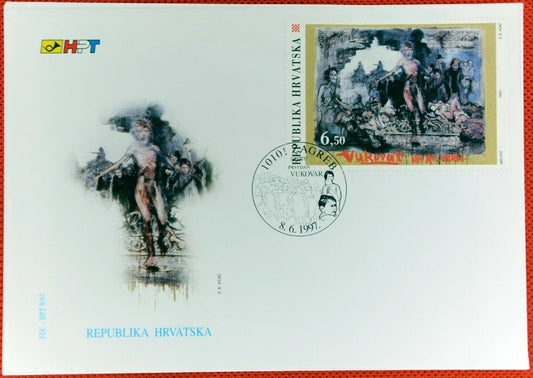 ZAYIX - 1997 Croatia 333 FDC - Art / Horror of War 0208-AM52M