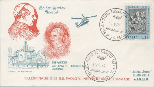 ZAYIX 1974 Vatican City Pope Paul VI Pilgrimage St Thomas Fossanova 040922S125