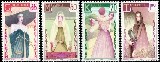 ZAYIX Liechtenstein 809-812 MNH Allegorical Images Cardinal Virtues 031622-S20