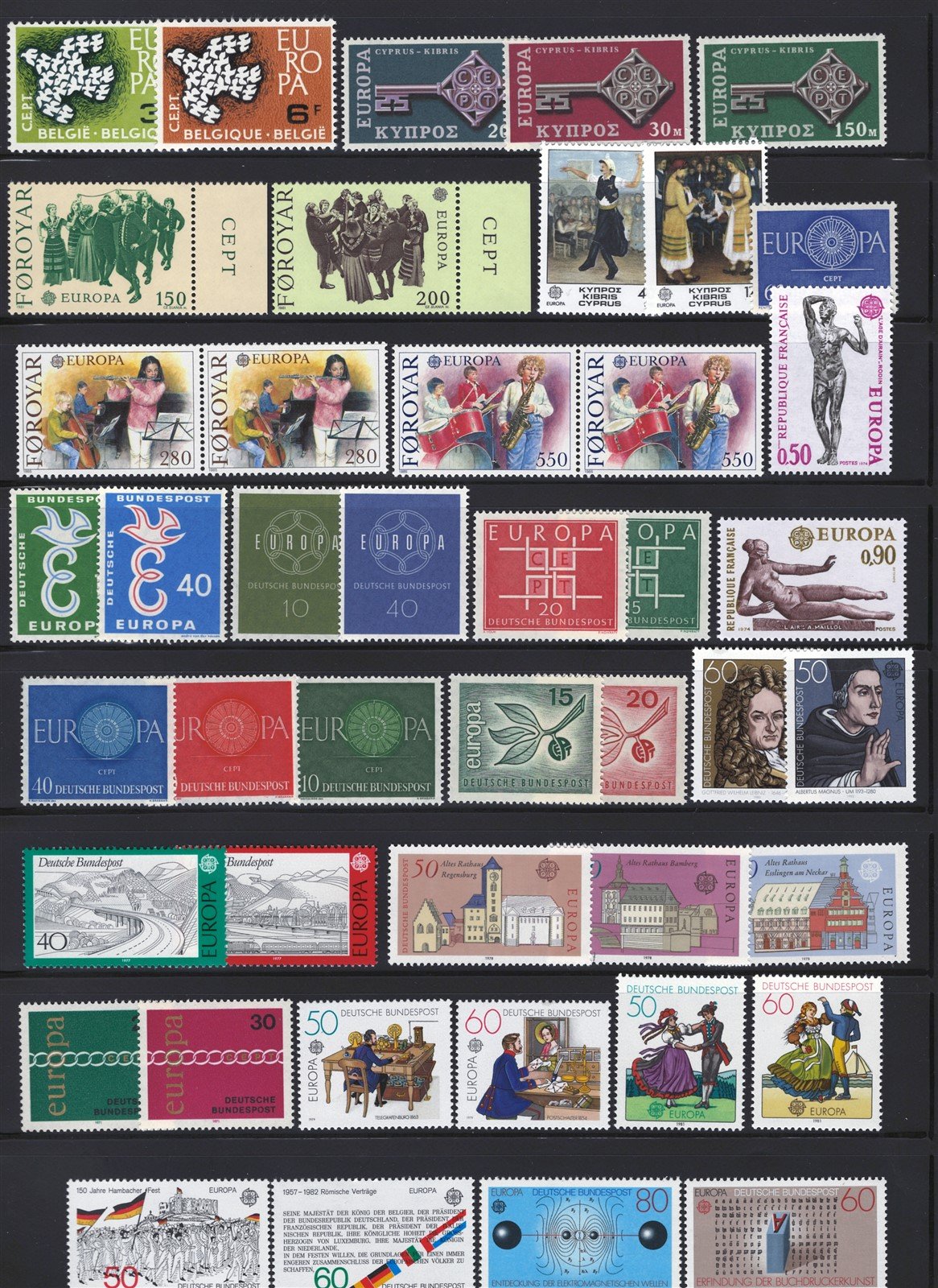 Europa CEPT MNH Topical Stamp Collection on 4 Stock Pages ZAYIX 0625L0003