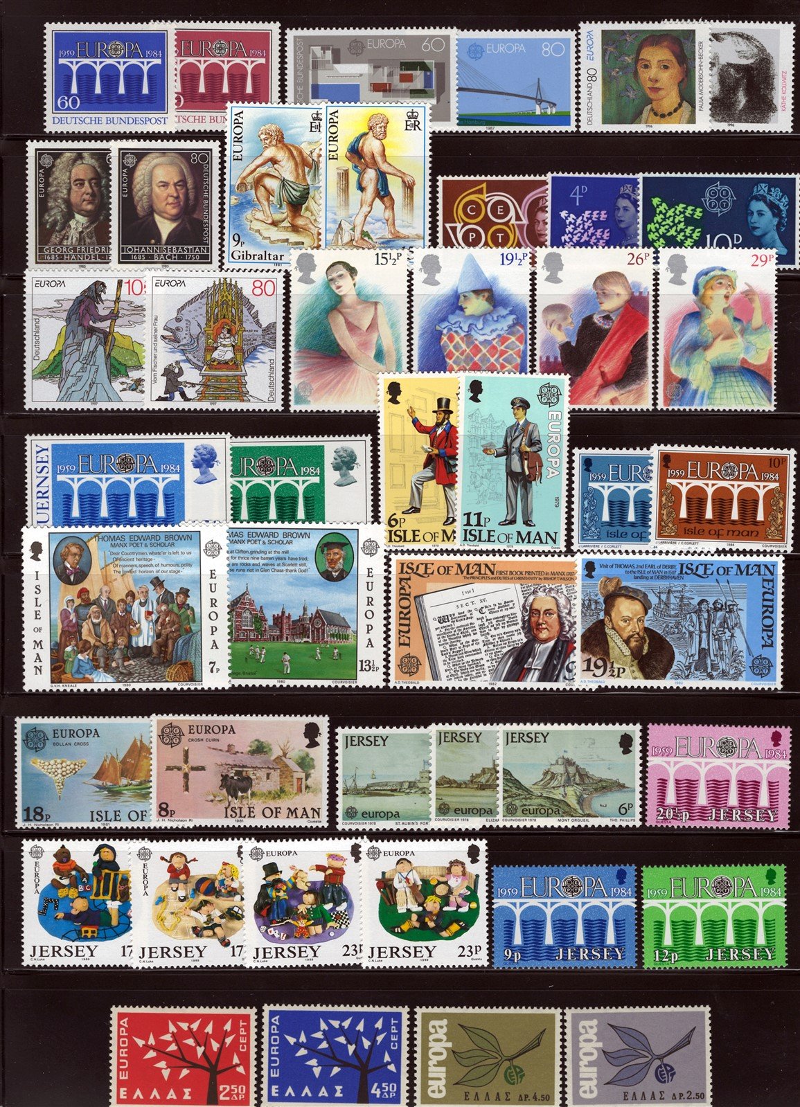 Europa CEPT MNH Topical Stamp Collection on 4 Stock Pages ZAYIX 0625L0003