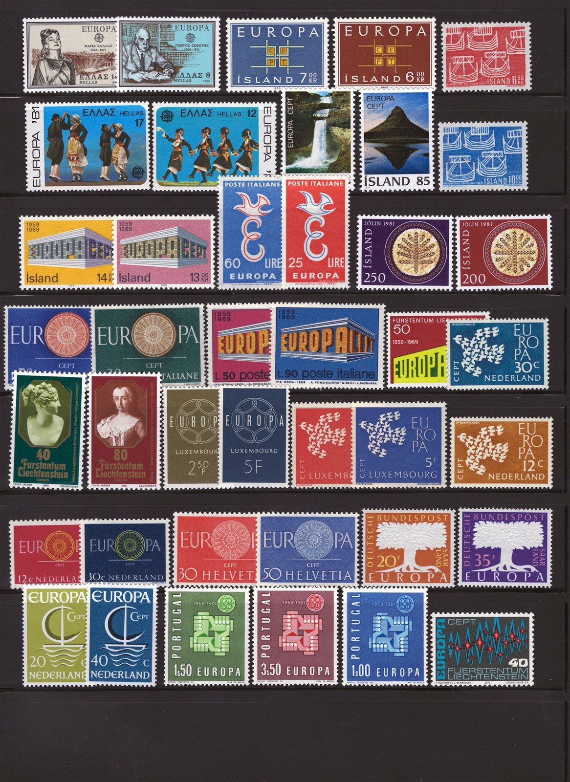 Europa CEPT MNH Topical Stamp Collection on 4 Stock Pages ZAYIX 0625L0003