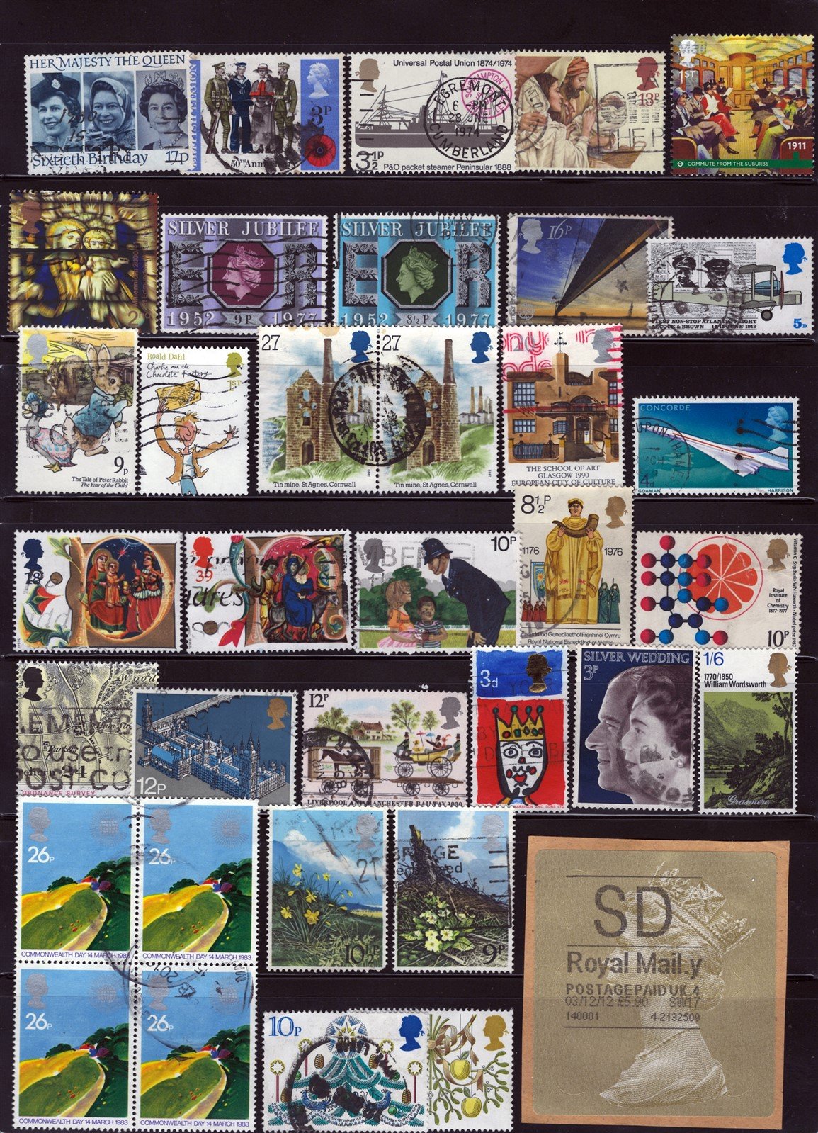 Great Britain Modern Used Stamp & Block Collection, 6 pages ZAYIX 0625L0004
