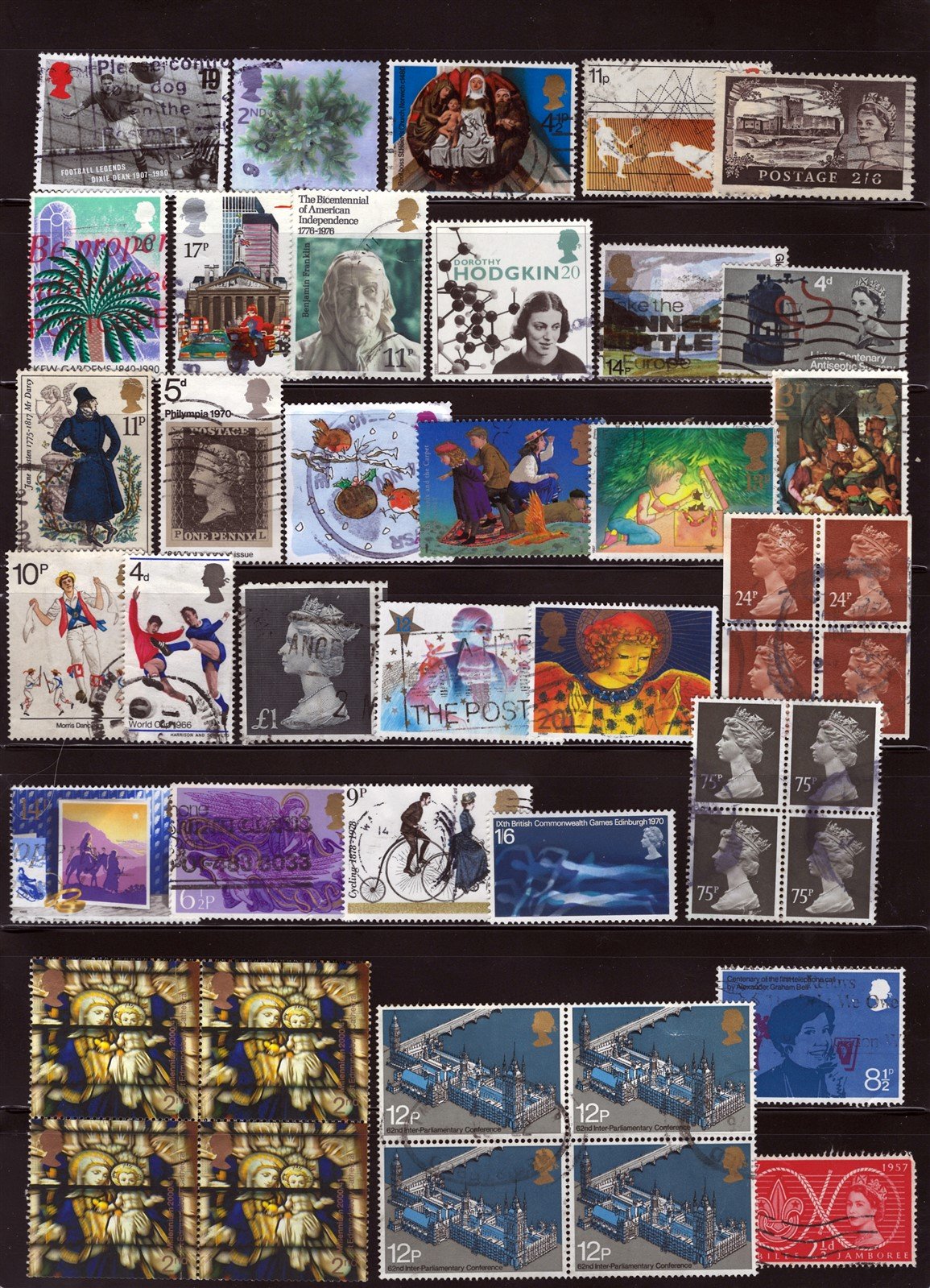 Great Britain Modern Used Stamp & Block Collection, 6 pages ZAYIX 0625L0004