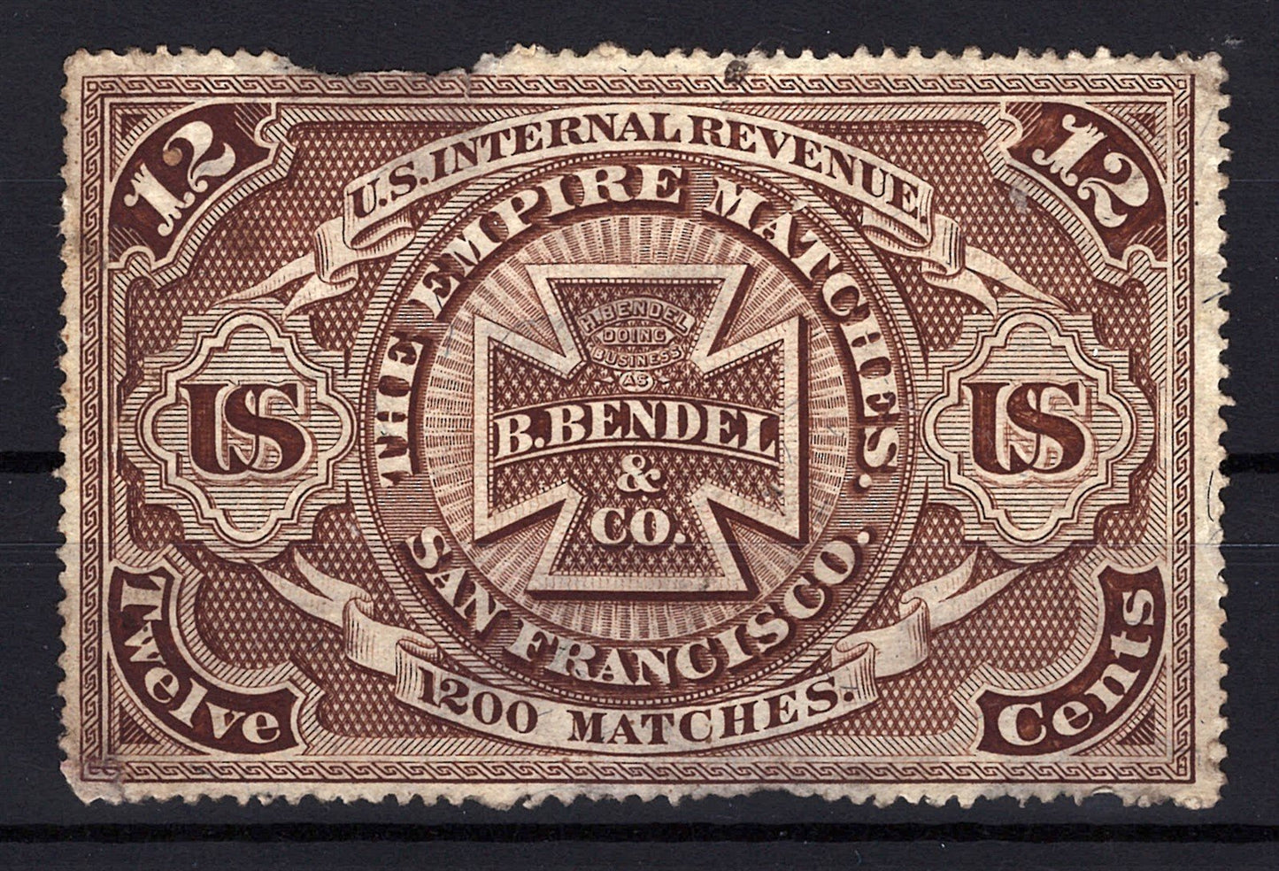 US Revenue Match RO25b typical flaws, but attractive B. Bendel ZAYIX 0625S0289