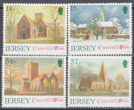 ZAYIX Great Britain Jersey 549-552 MNH XMAS Parish Churches 042922-SM124M