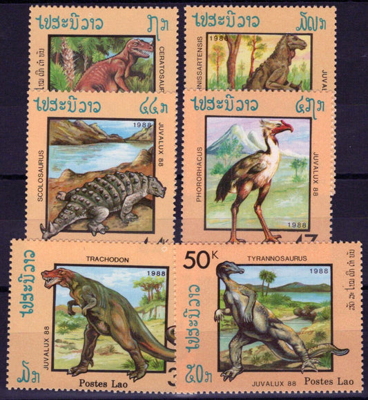 Laos 860-865 MNH Dinosaurs