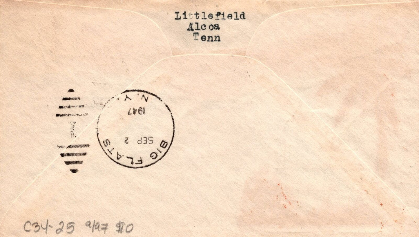 ZAYIX US C34-25 Spartan FDC address correction FAM airmail USFM102023003
