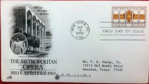 1983 US 2054 Art Craft FDC Music Metropolitan Opera Centennial ZAYIX 010522SM23
