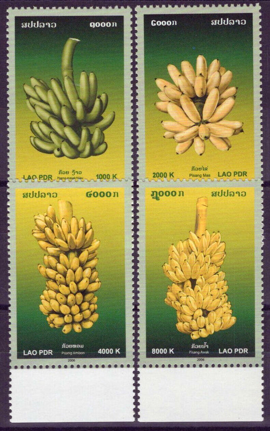 ZAYIX Laos 1701-1704 MNH Bananas Fruit Food Plants 100123S80