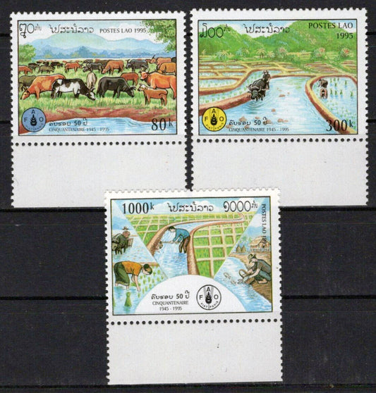 Laos 1247-1249 MNH Agriculture Farming Farm Animals FAO