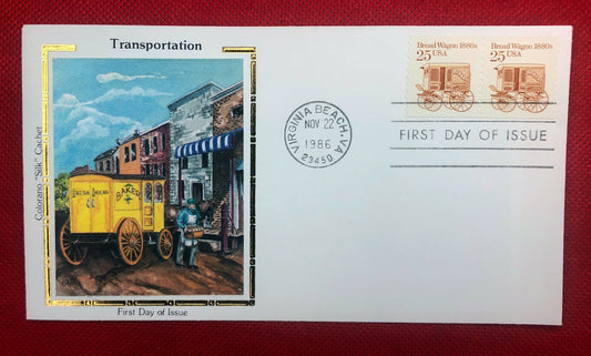 1986 Colorano FDC 2136 Transportation Wagons Horses ZAYIX 010522SM19
