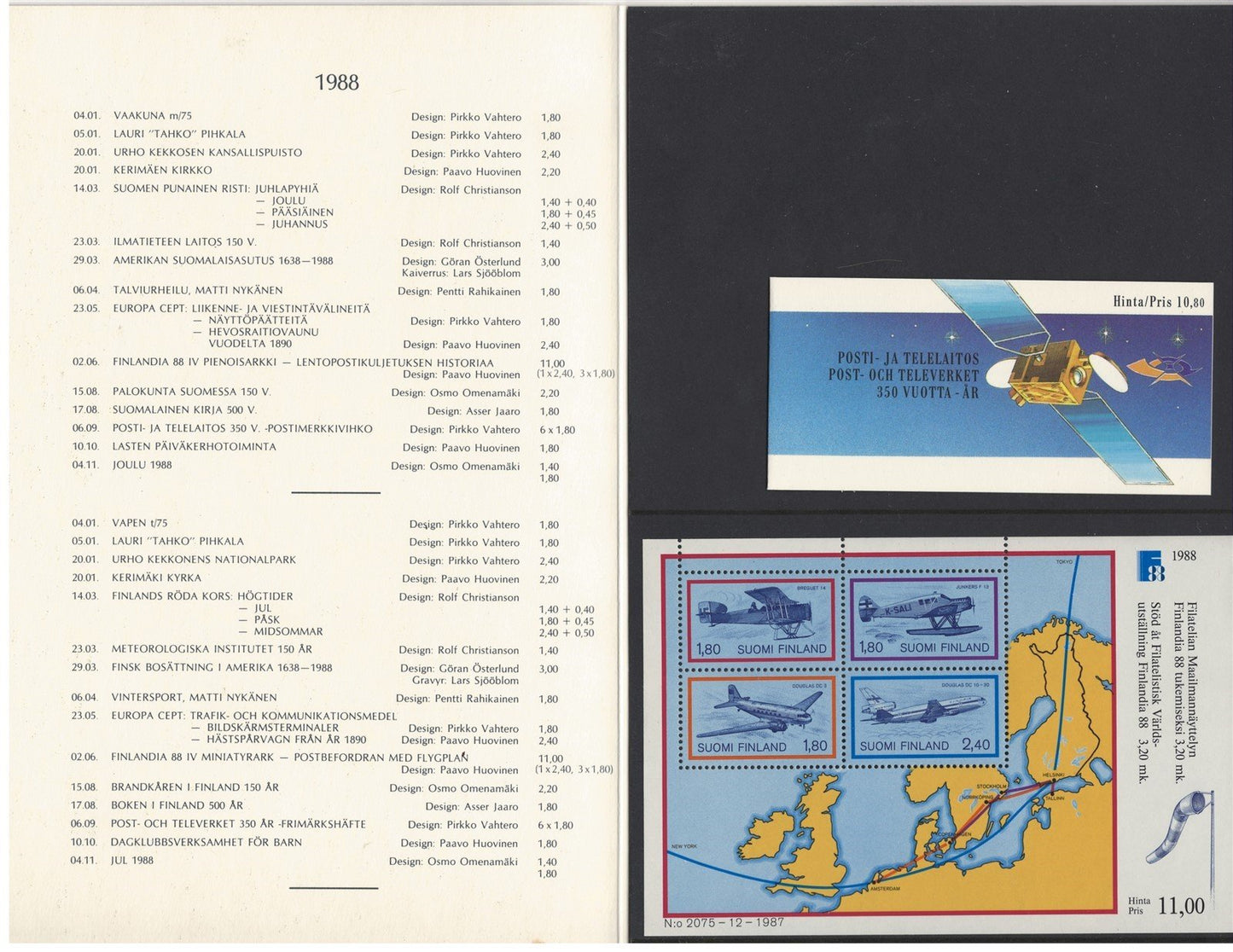 Finland 1988 Year Pack Official Year Set MNH Complete ZAYIX STAMPS 0625L0030