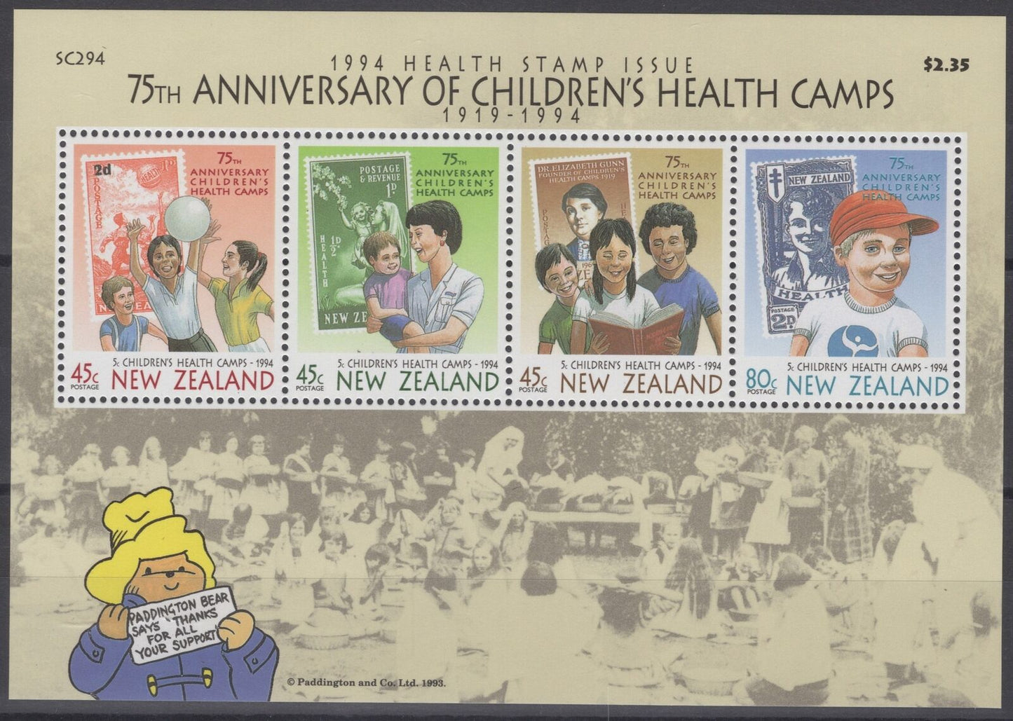 New Zealand B148a MNH Stamps on Stamps Children's Health