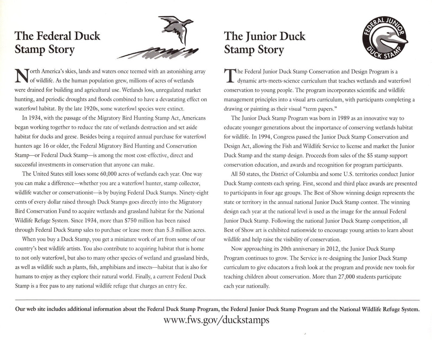US Duck Stamp 2011 Certificate of Appreciation Card RW78 JDS19 ZAYIX 0625L0060