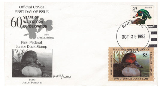 US Junior Duck Stamp JDS1 Rare 1993 Limited Edition FDC ZAYIX 0625M1042
