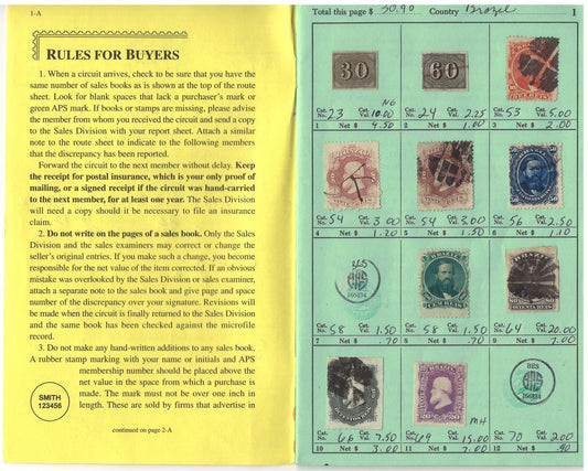 Brazil Classic Stamp Collection in Retired APS Circuit Book ZAYIX 0625L1085