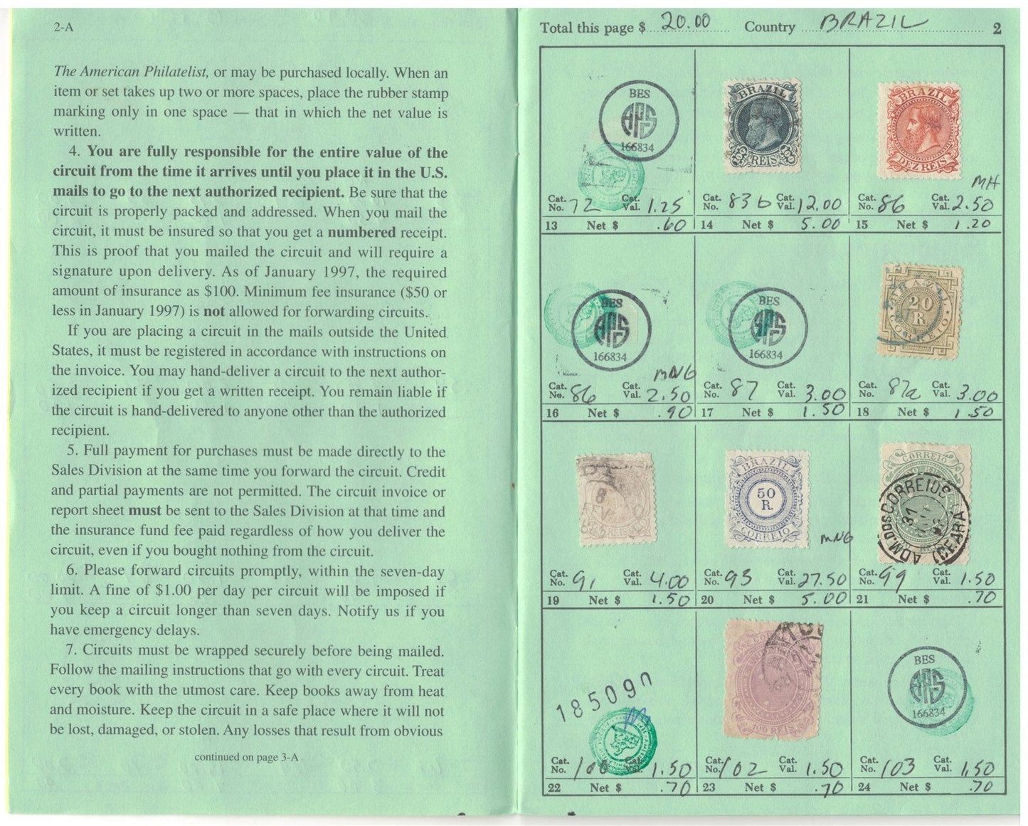 Brazil Classic Stamp Collection in Retired APS Circuit Book ZAYIX 0625L1085