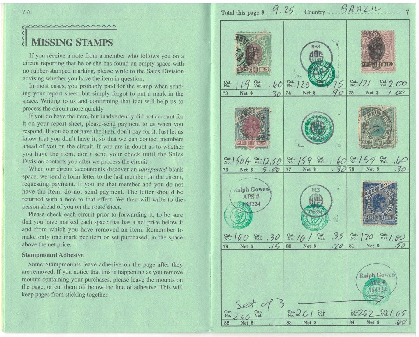 Brazil Classic Stamp Collection in Retired APS Circuit Book ZAYIX 0625L1085