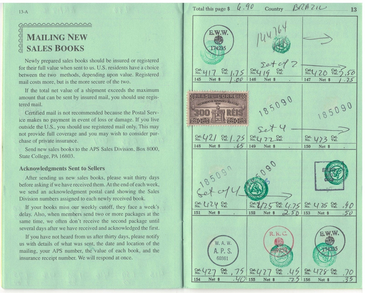 Brazil Classic Stamp Collection in Retired APS Circuit Book ZAYIX 0625L1085
