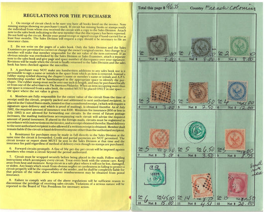 French Africa Colonies Collection in Retired APS Circuit Book ZAYIX 0625L1102