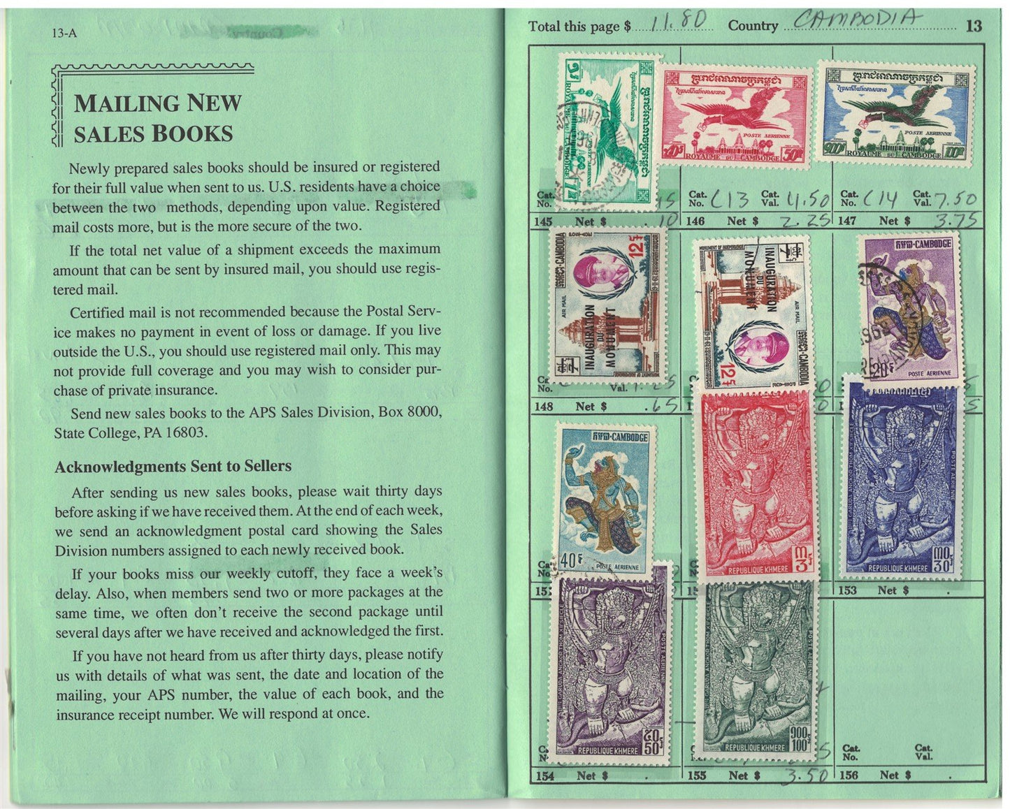 Cambodia Stunning Collection in Retired APS Circuit Book ZAYIX 0625L1103