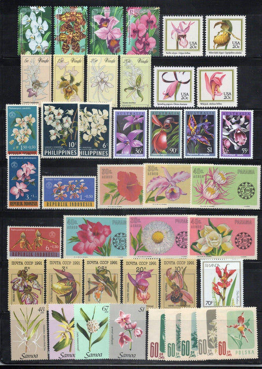 Orchid Collection MNH Flowers Plants ZAYIX 0324M0093