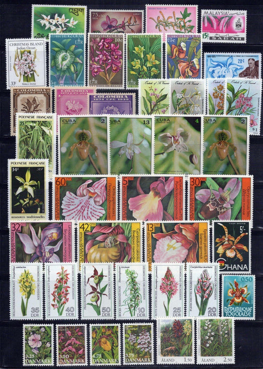 Orchid Collection MNH Flowers Plants ZAYIX 0324M0096