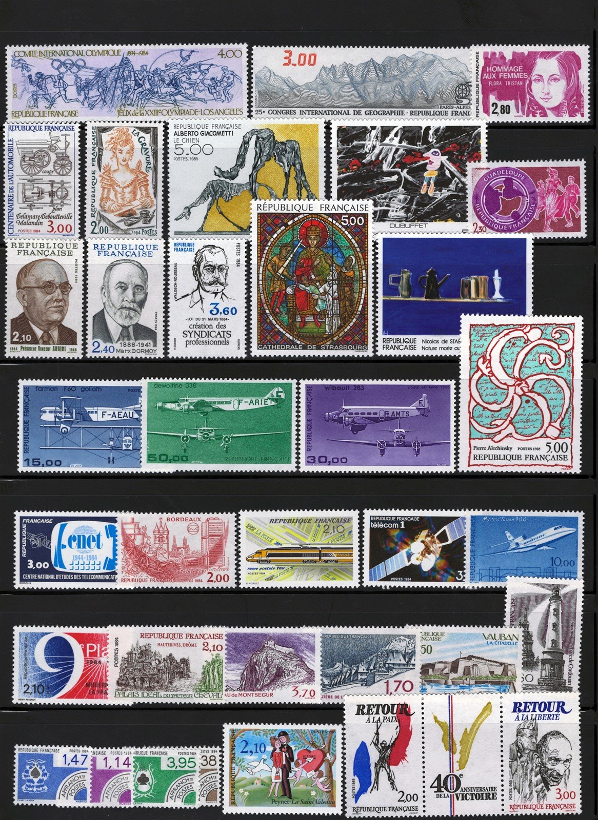 France All MNH 1984-1993 Stamp Collection on 6 stock pages ZAYIX 0625L1155