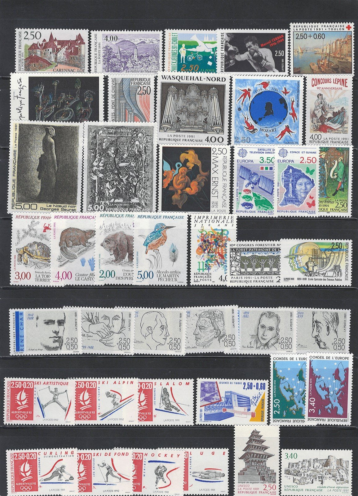 France All MNH 1984-1993 Stamp Collection on 6 stock pages ZAYIX 0625L1155