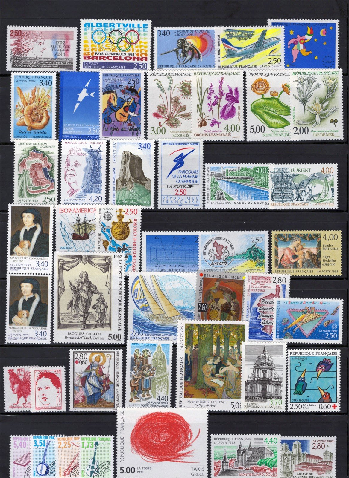 France All MNH 1984-1993 Stamp Collection on 6 stock pages ZAYIX 0625L1155