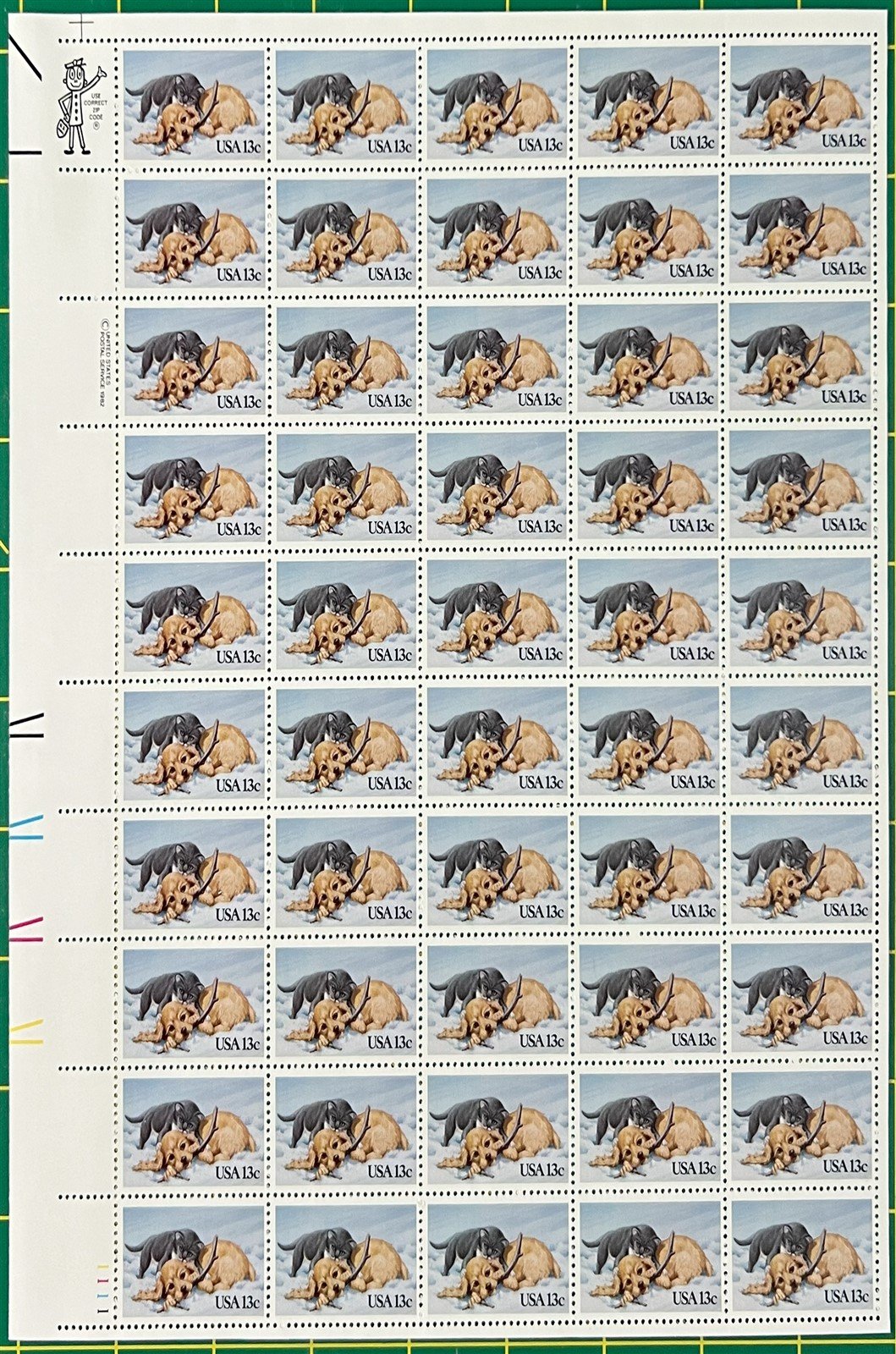 US 2025 MNH Sheet 13c Christmas Kitten & Puppy ZAYIX STAMPS 0725L1244