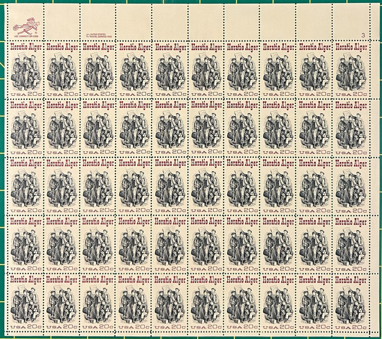 US 2010 MNH Sheet 20c Horatio Alger, Author ZAYIX STAMPS 0725L1245