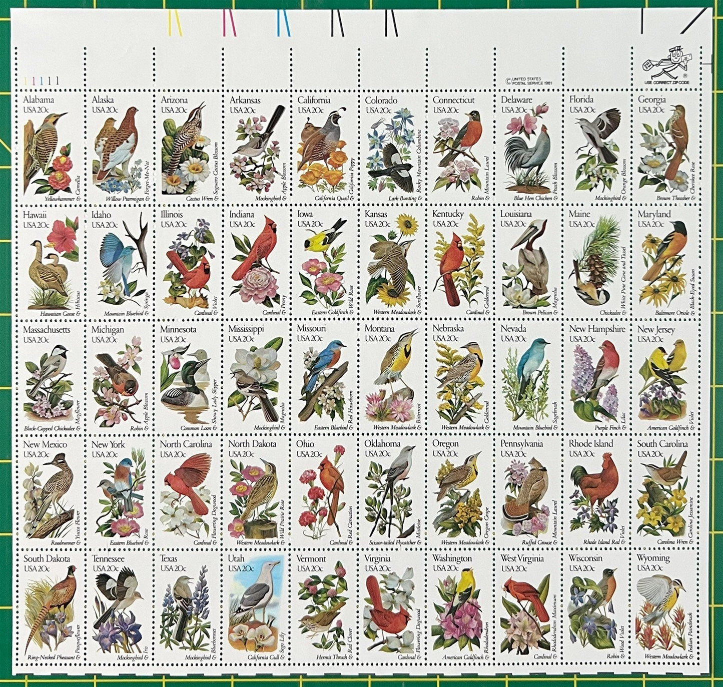 US 1953A-2002A MNH State Birds & Flowers Perf 11 1/4 x 11 ZAYIX STAMPS 0725L1247