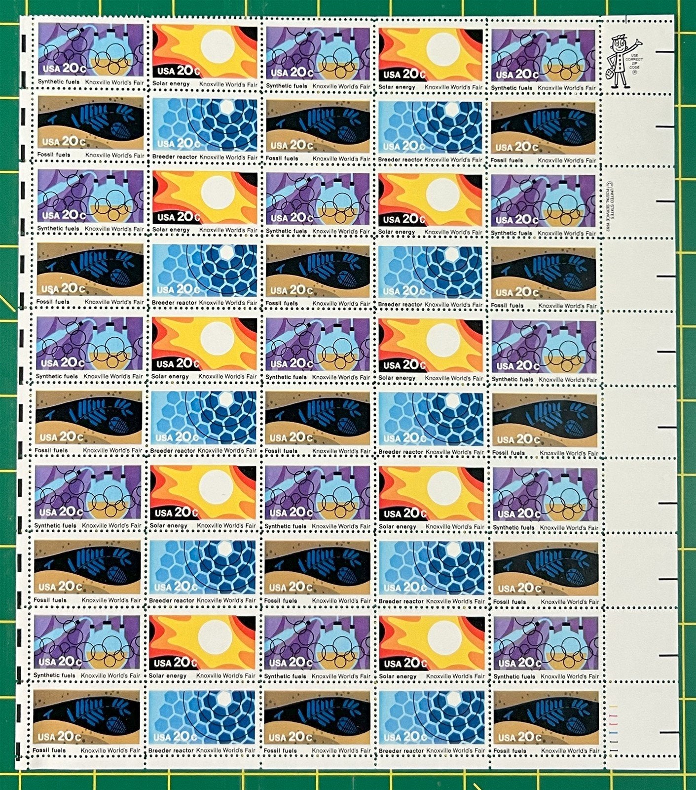 US 2006-2009 MNH Sheet 20c Knoxville Fair, Energy ZAYIX STAMPS 0725L1249