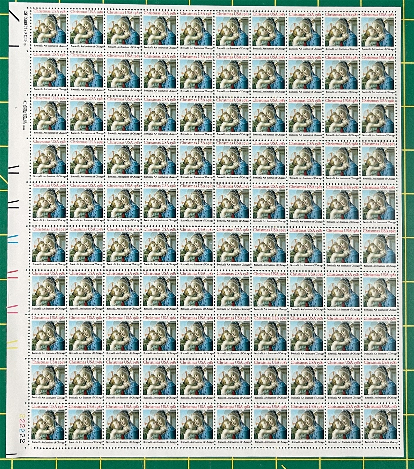 US 1939 MNH Sheet 20c Christmas Botticelli Madonna Child ZAYIX STAMPS 0725L1251