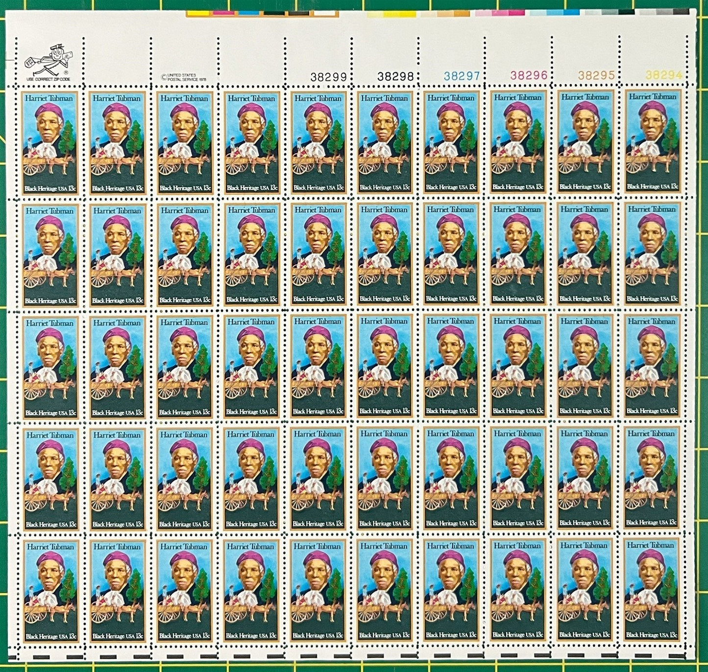 US 1744 MNH Sheet 13c Harriet Tubman Black History ZAYIX STAMPS 0725L1258