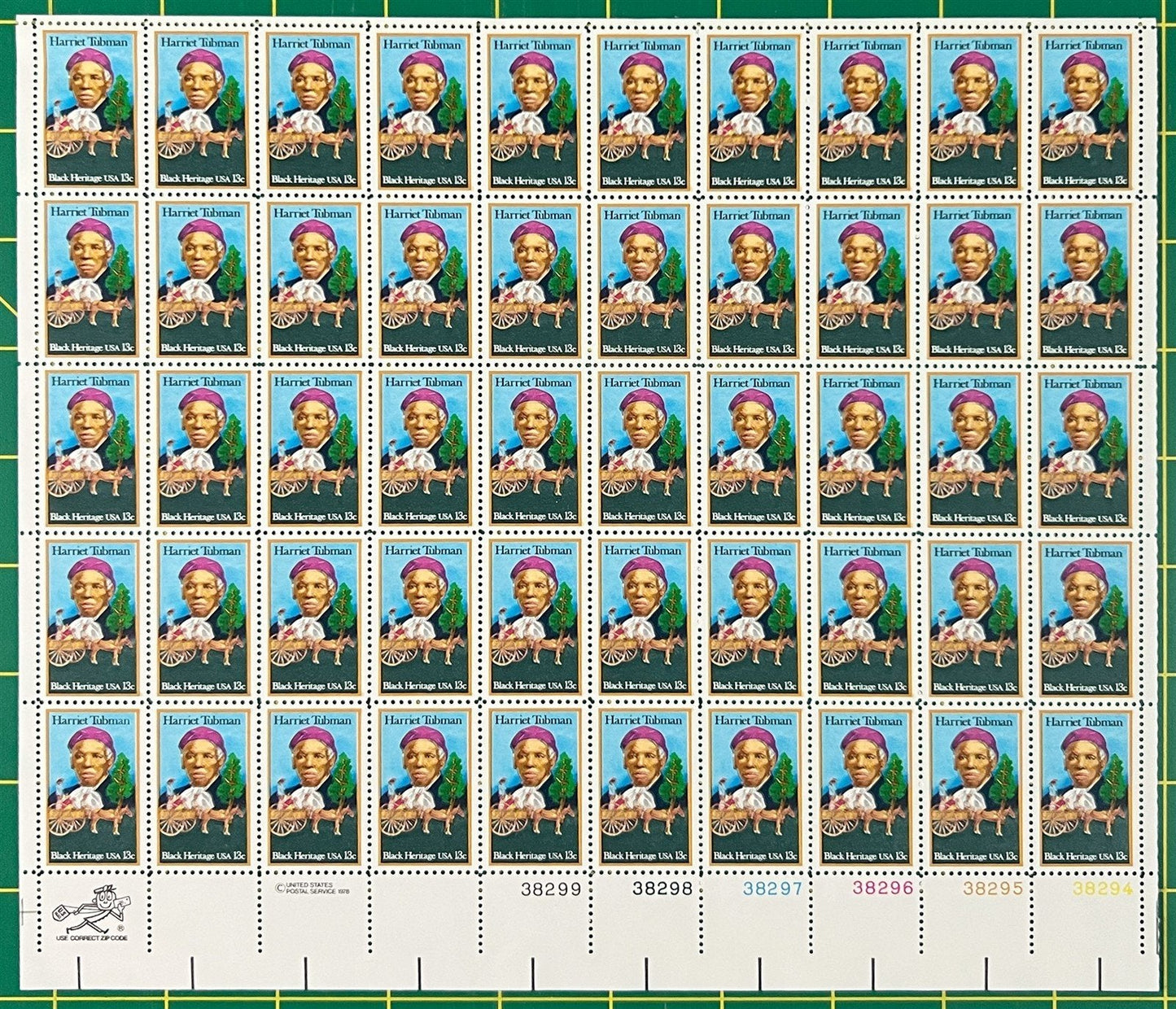 US 1744 MNH Sheet 13c Harriet Tubman Black History ZAYIX STAMPS 0725L1259