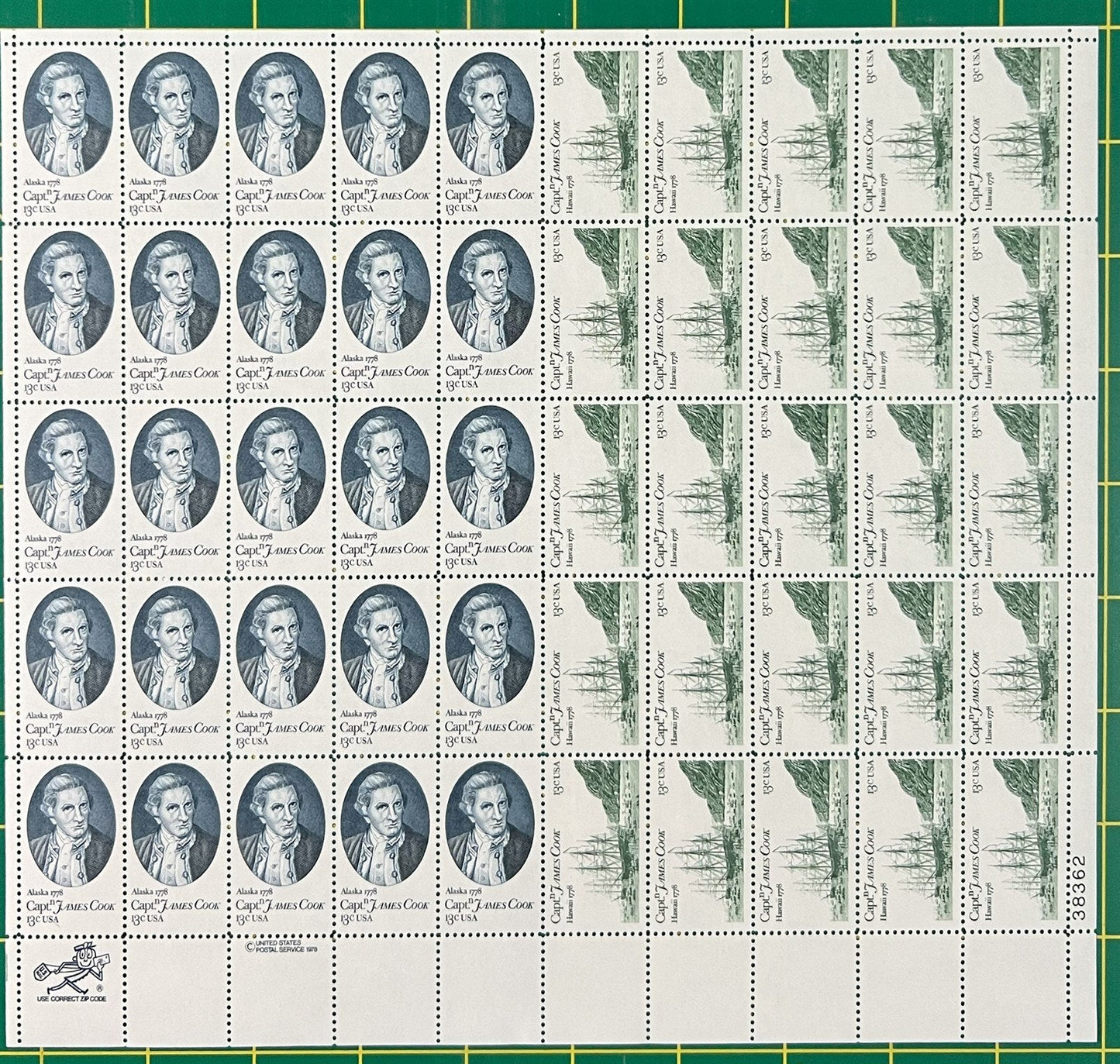 US 1732-1733 MNH Sheet 13c Captain James Cook ZAYIX STAMPS 0725L1260