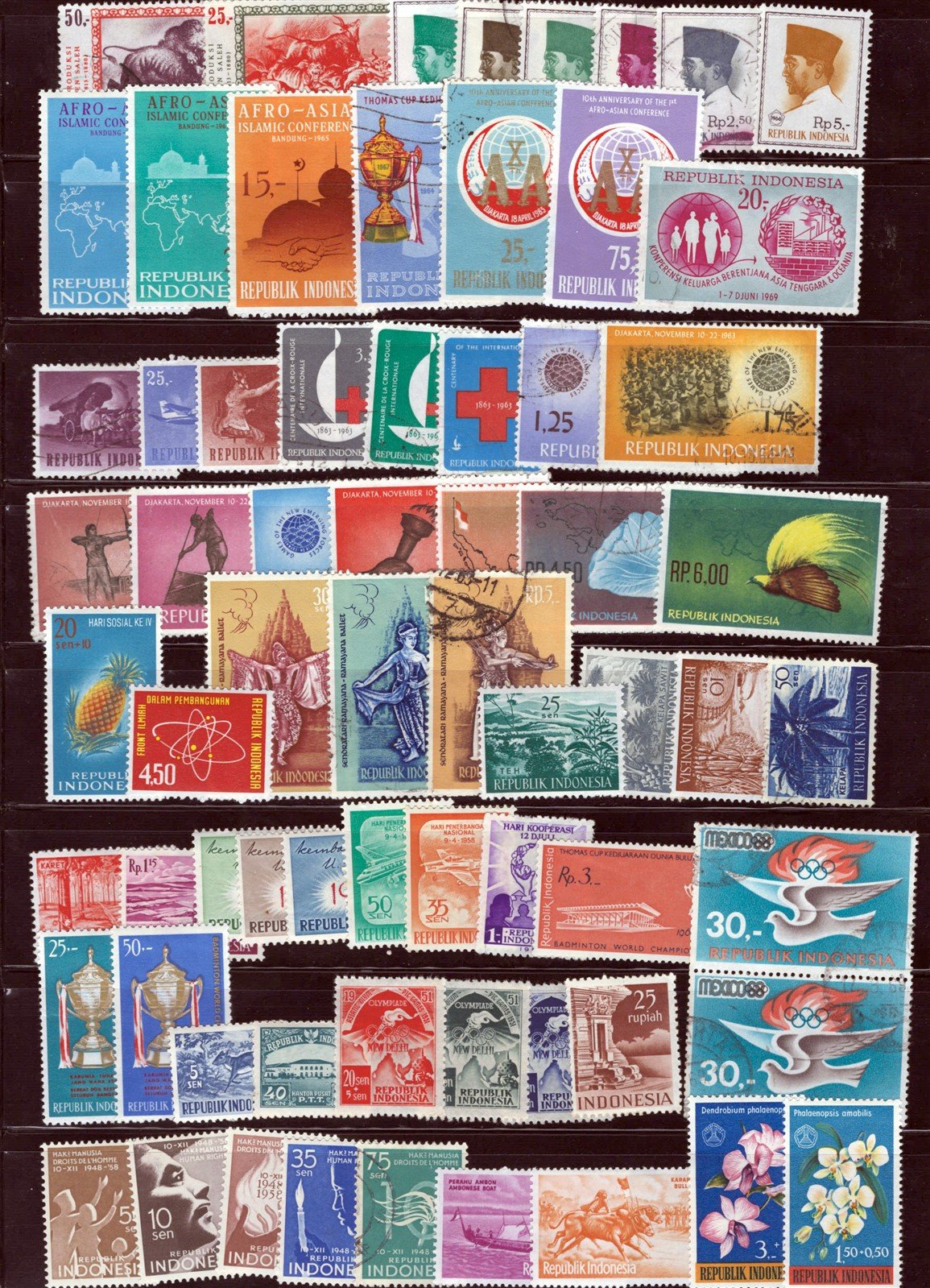 Indonesia Mint & Used Collection on Stock Pages