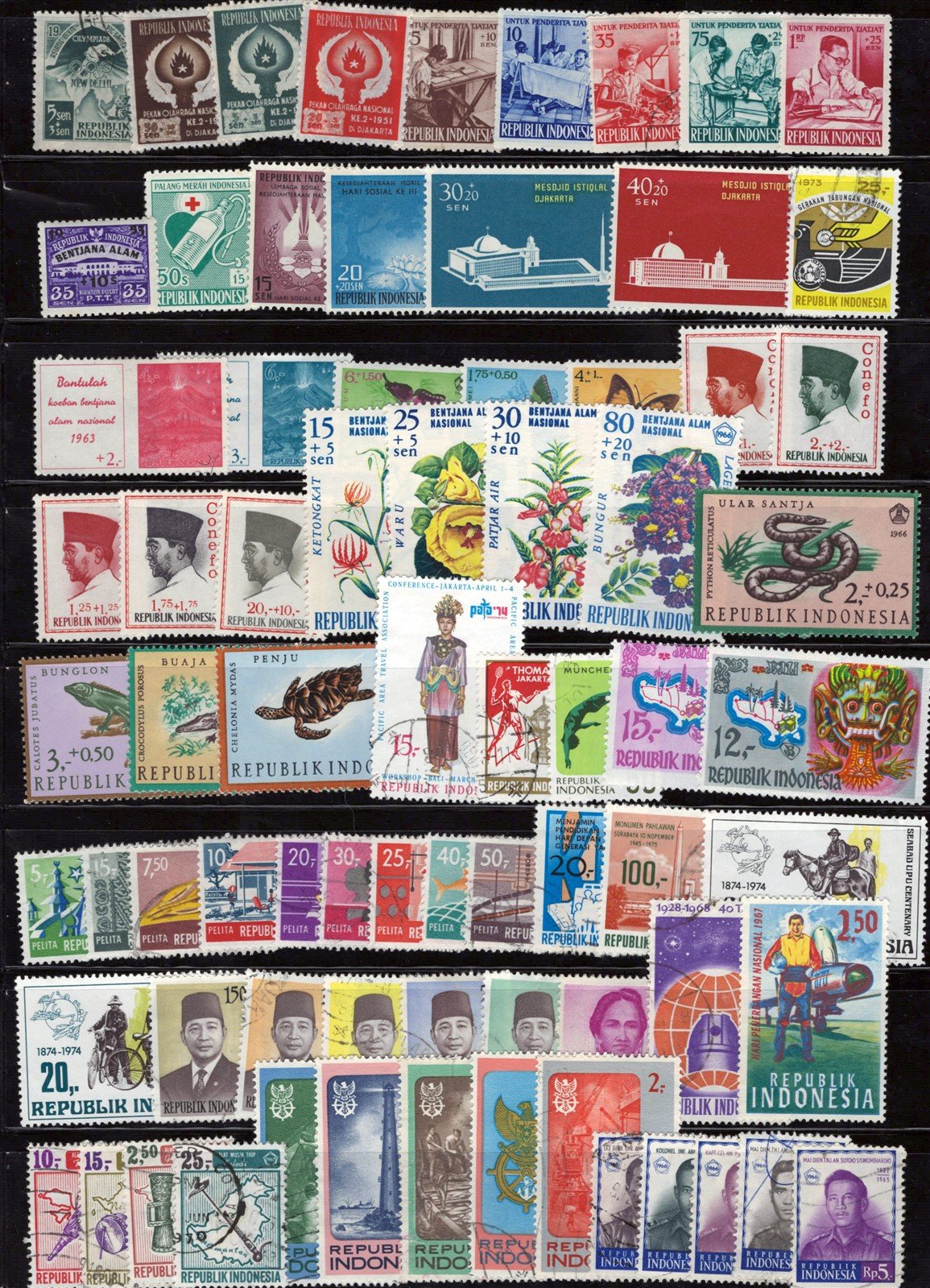 Indonesia Mint & Used Collection on Stock Pages