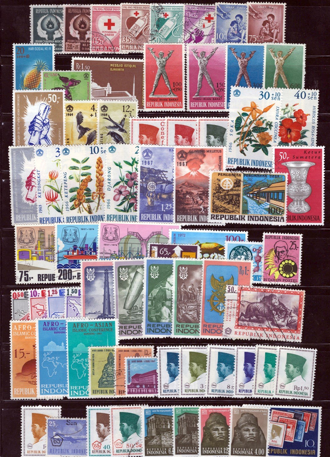 Indonesia Mint & Used Collection on Stock Pages