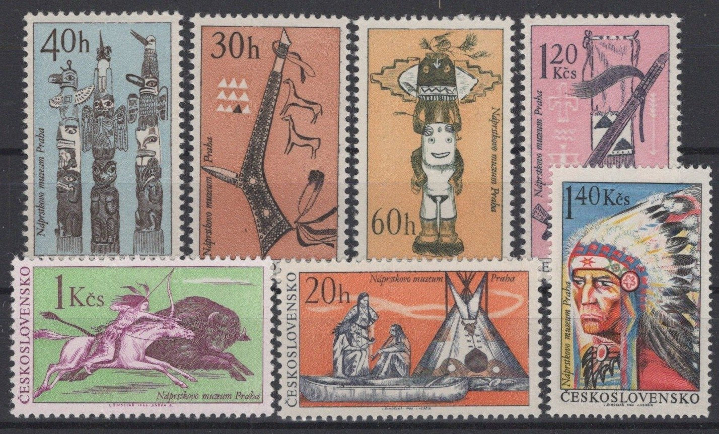 Czechoslovakia 1400-1406 MNH Indians Horses Dakota Chief ZAYIX STAMPS 0425S0166