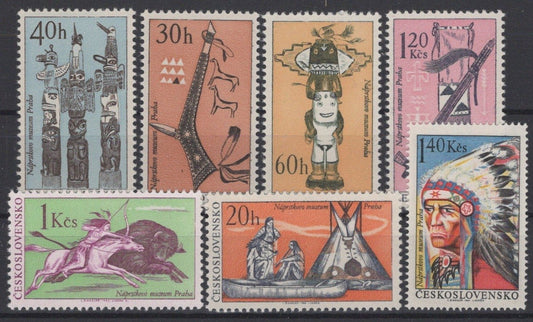 Czechoslovakia 1400-1406 MNH Indians Horses Dakota Chief ZAYIX STAMPS 0425S0166