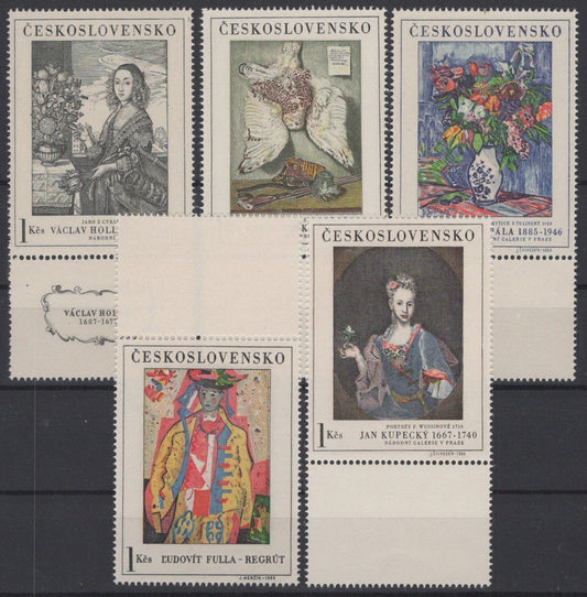 Czechoslovakia 1435-1439 MNH Paintings Women Flowers ZAYIX STAMPS 0425S0175
