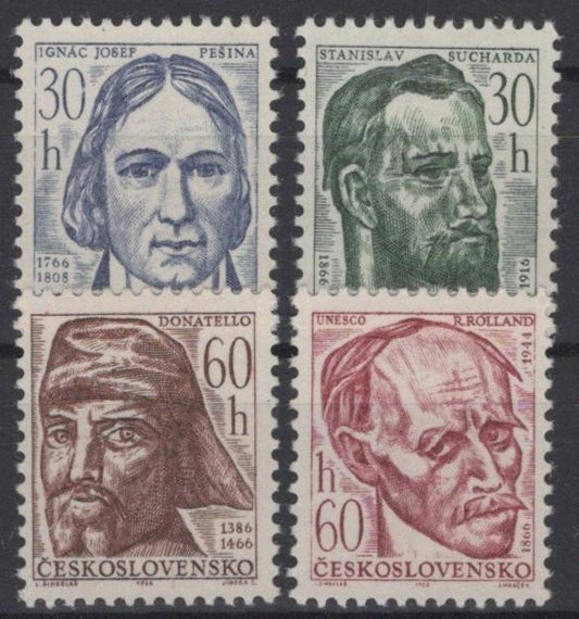 Czechoslovakia 1362-1365 MNH Portraits Sculptor's Writer's ZAYIX 0425S0157