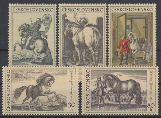 Czechoslovakia 1620-1624 MNH Engravings Horses Art ZAYIX STAMPS 0425S0231