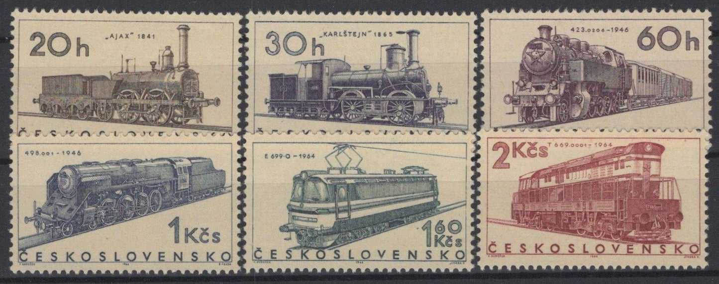 Czechoslovakia 1374-1379 MNH Locomotives Trains Railways ZAYIX STAMPS 0425S0160